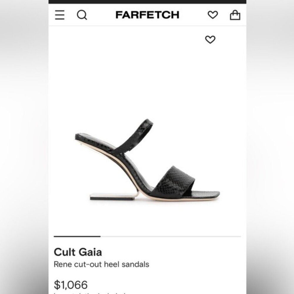 Cult Gaia BLACK Rene Cut-Out Heel Sandals, x Revolve, New, EU 38 - Picture 16 of 16